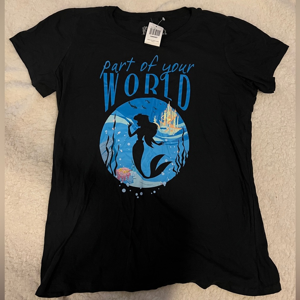 Black Little Mermaid Graphic T-Shirt from Hot Topic
